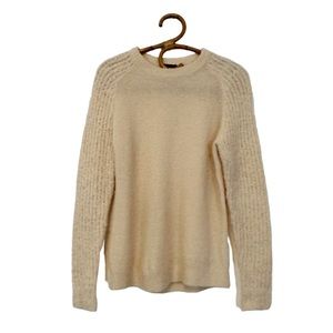 Theory | Textured Sleeve Wool Alpaca Blend Sweater Size P